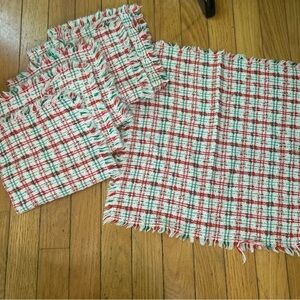 Christmas Plaid Fringe Table Napkins